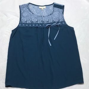 Modcloth tank with lace and ribbon. Like new!